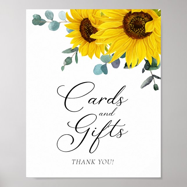 Poster Cartes et panneau de fête Sunflower Cards and Gift (Devant)