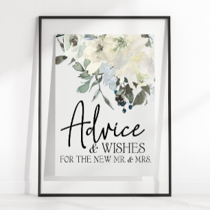 Poster Cartes florales et cadeaux Roses blanches ivoire