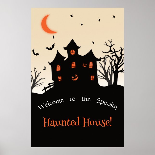 Poster Cartes Haunted House Halloween Silhouet Foam (Devant)