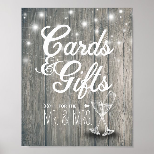 Poster Cartes mariages et cadeaux Lunettes de Champagne B (Devant)