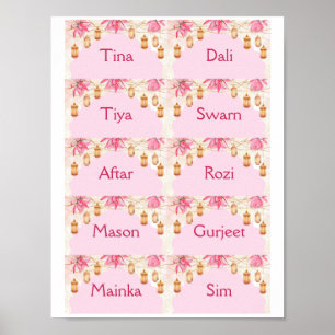 Poster Cartes modèle rose