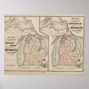 Poster Cartes montrant les districts du Congrès