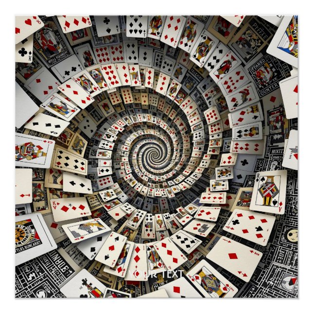 Poster Cartes Spirales Imaginaire mignonne Escalier (Devant)