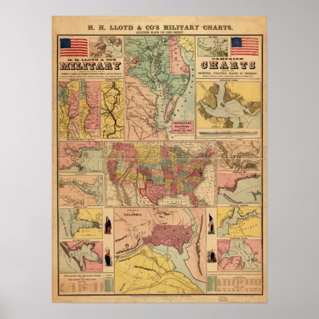 Poster Cartes stratégiques militaires de la guerre civile (Devant)