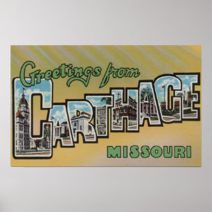 Poster Carthage, Missouri - Scènes de grandes lettres