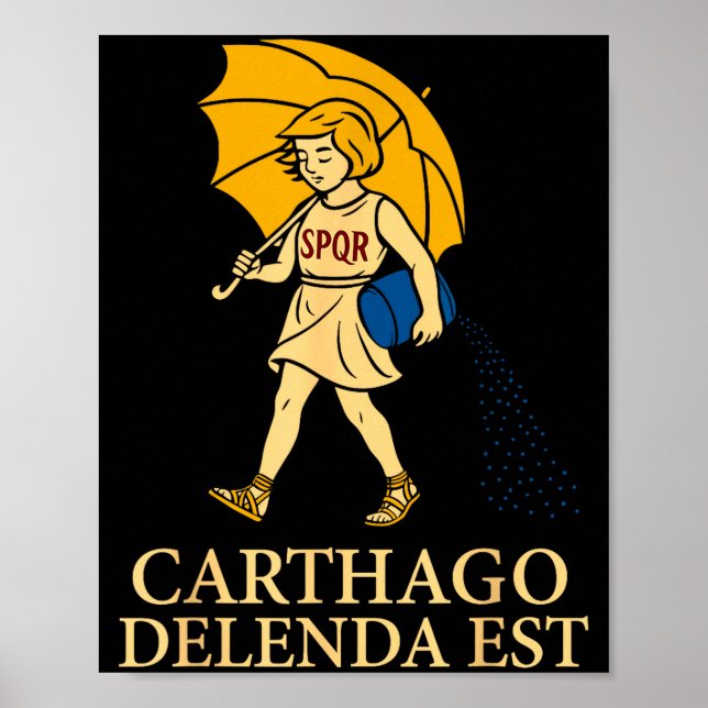 Poster Carthago Delenda Est Funny Roman History Attire (s (Devant)
