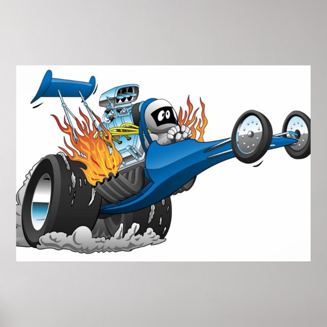 Poster Cartographie du dragster à carburant supérieur (Devant)