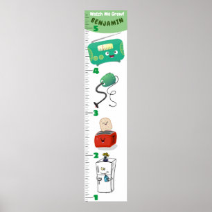 Poster Carton de croissance de l'électronique mignonne