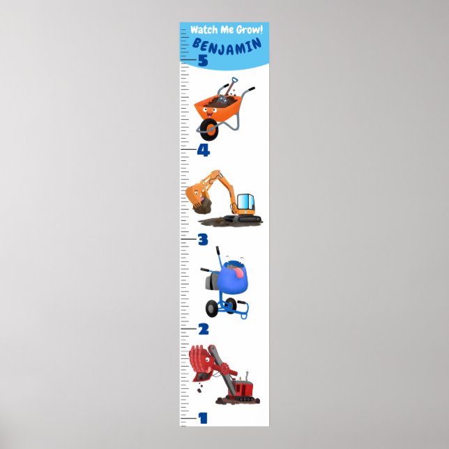 Poster Carton de transport mignon graphique de croissance (Devant)