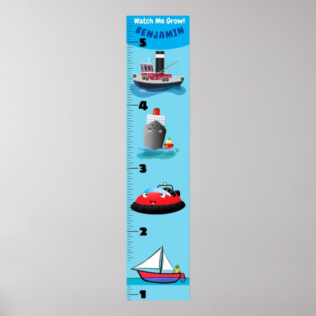 Poster Carton de transport mignon graphique de croissance (Devant)