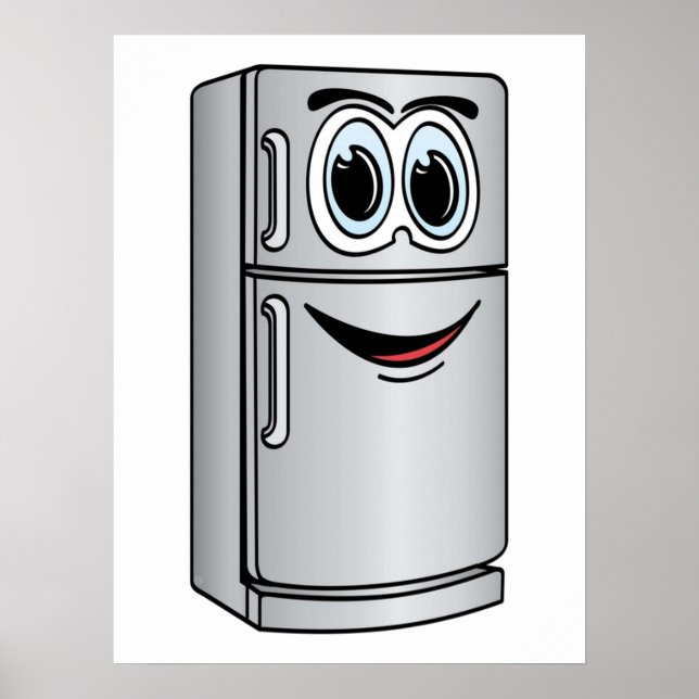 Poster Carton du réfrigérateur en acier inoxydable (Devant)