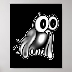Poster Carton Vintage Clown X Owl Ghost X