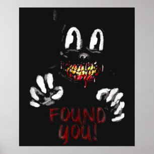 Poster Cartoon chat Déplaisant Horreur tour ou réglez