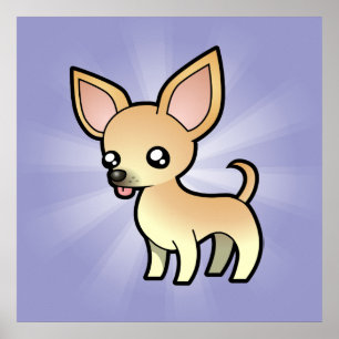Poster Cartoon Chihuahua (manteau lisse)