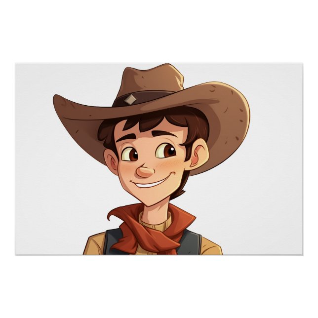 Poster Cartoon Cowboy (Devant)