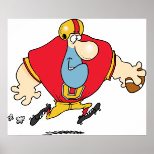 Poster Cartoon Football Player