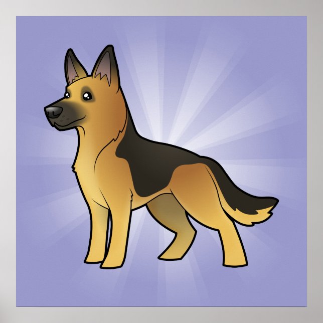 Poster Cartoon German Shepherd (Devant)