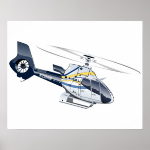 Poster Cartoon Helicopter