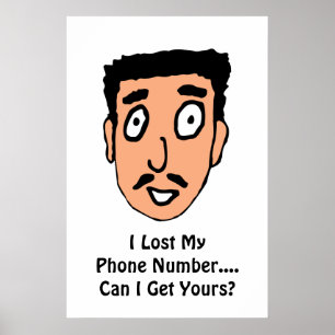 Poster Cartoon Mauvais ramassage ligne Slimy Mustache Guy