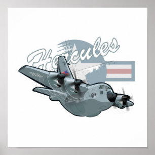 Poster Cartoon military ailrplane