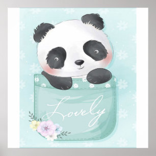 Poster Cartoon Panda   Panda Mignonne Dans La Poche