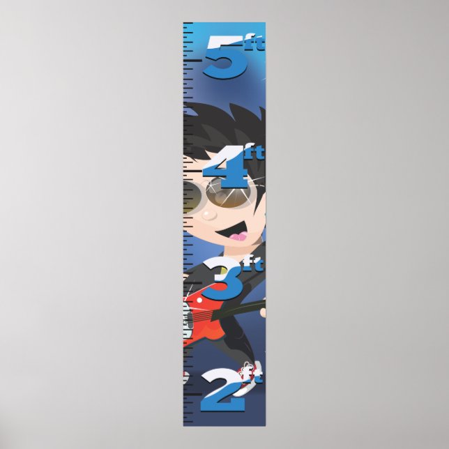 Poster Cartoon Rock Star Growth chart. (Devant)