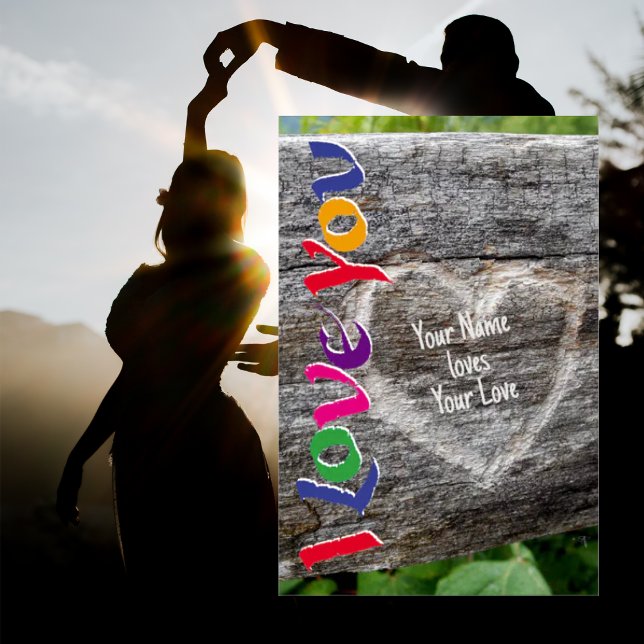 POSTER CARVÉ COEUR JE T'AIME PERSONNALISER (Créateur téléchargé)