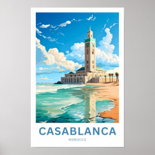 Poster Casablanca Maroc Imprimer Voyage