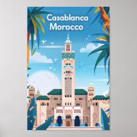 Casablanca Maroc Vintage Lieu de voyage célèbre