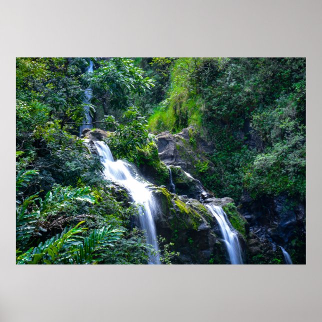 Poster Cascade à Maui Hawaii (Devant)