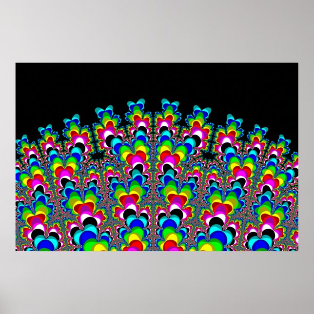 Poster Cascade arc-en-ciel - Art fractal (Devant)