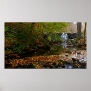 Poster Cascade automnale et Creek Pennsylvania Nature
