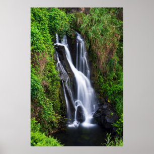 Poster Cascade, côte de Hamakua, Hawaii