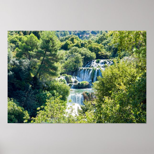 Poster Cascade dans le Parc national de Krka - Dalmatie,  (Devant)