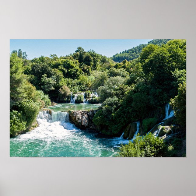 Poster Cascade dans le Parc national de Krka - Dalmatie,  (Devant)