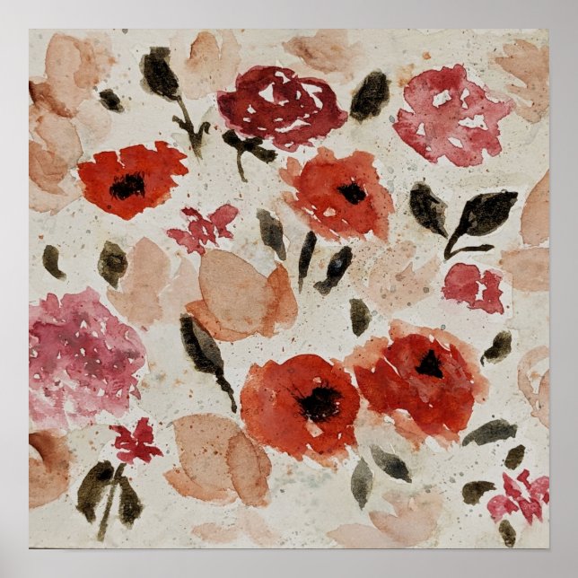 Poster Cascade de fleurs (Devant)