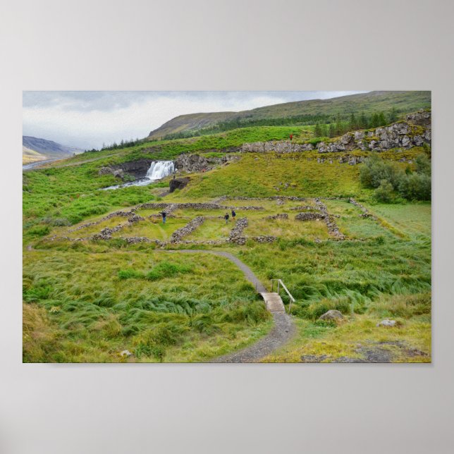 Poster Cascade de Fossarrett, Islande (Devant)