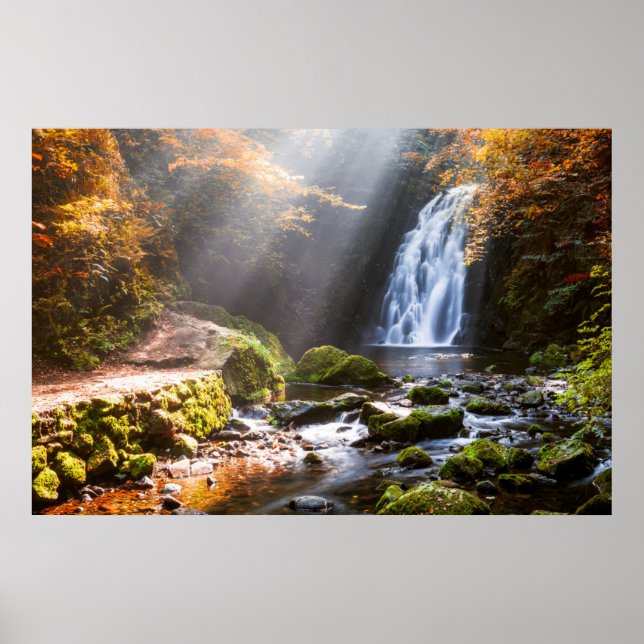 Poster Cascade de Glenoe | County Antrim, Irlande du Nord (Devant)
