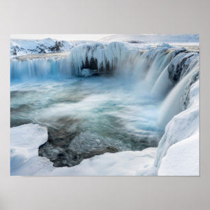 Poster Cascade de Godafoss, hiver, Islande 2