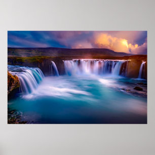 Poster Cascade de Godafoss, Islande Beau paysage