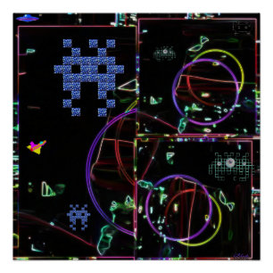 Poster Cascade de jeux électroniques