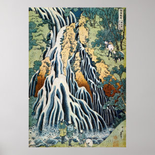 Poster Cascade de Kirifuri, Hokusai