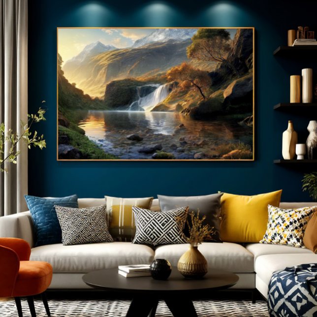 Poster Cascade de Lumière Dorée (Créateur téléchargé)