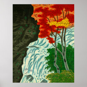 Poster Cascade de tête de dragon à Nikko Maeda Masao 1944