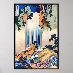 Poster Cascade de Yoro dans la province de Mino Hokusai K
