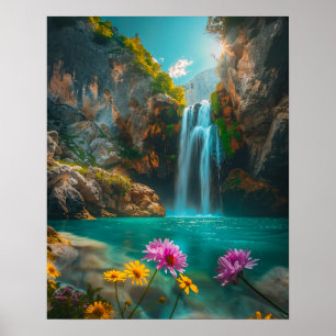 Poster Cascade éthérée au printemps