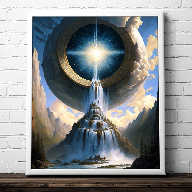 Poster Cascade magique Imaginaire surréaliste Art (Créateur téléchargé)