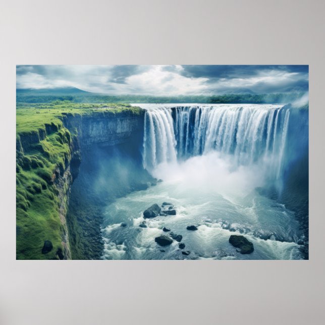 Poster Cascade Majestic Beau Paysage (Devant)