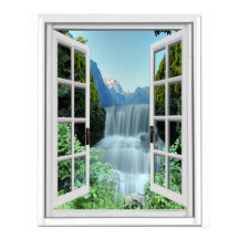 Cascade Trompe l'oeil Effet Fake Window