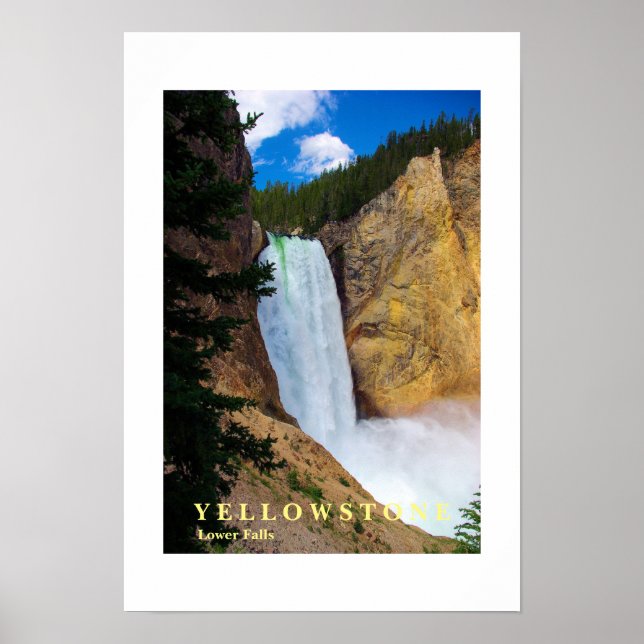 Poster Cascade Yellowstone (Devant)